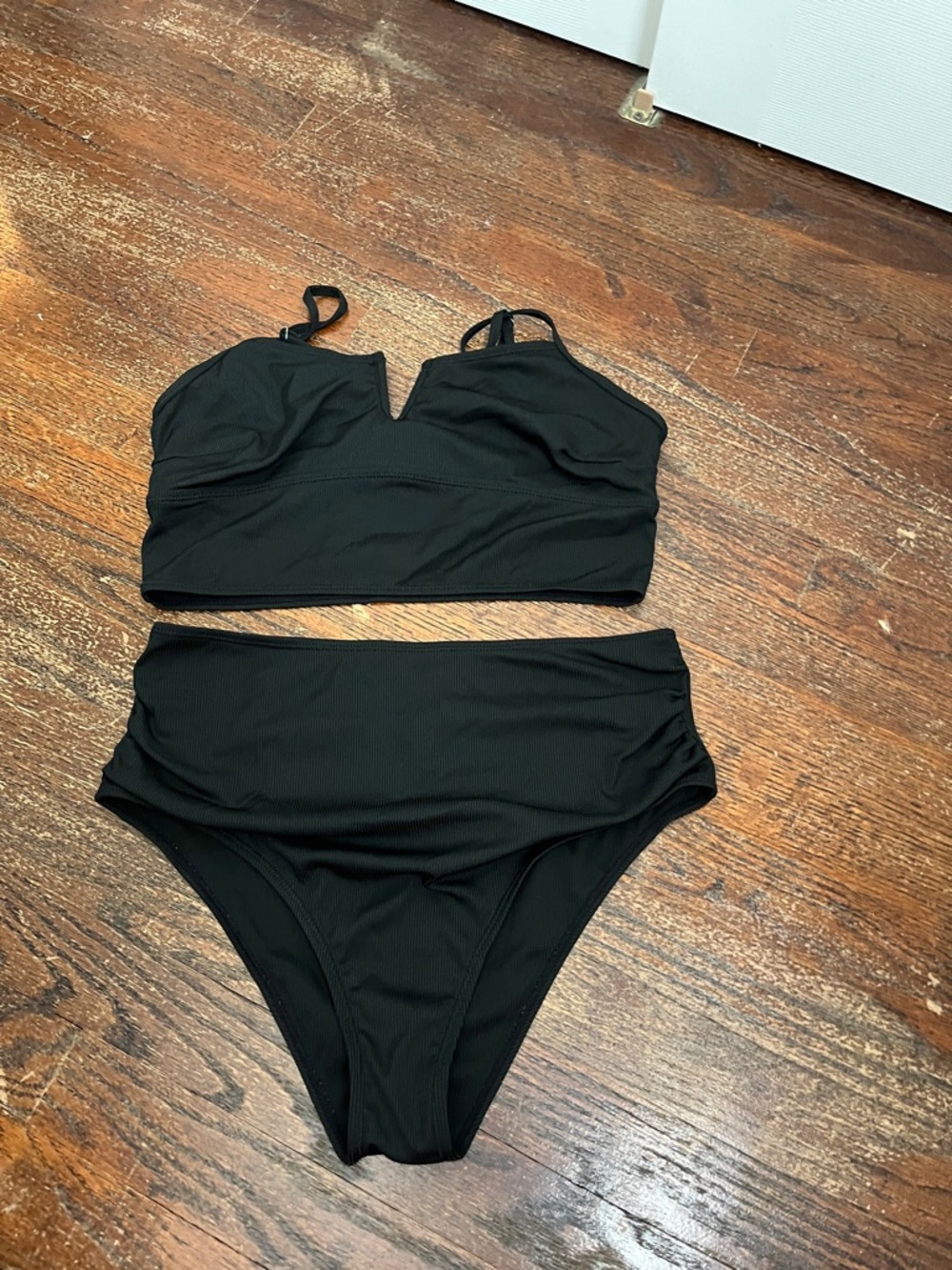 High-Waist Black Women's Swim Bikini Set